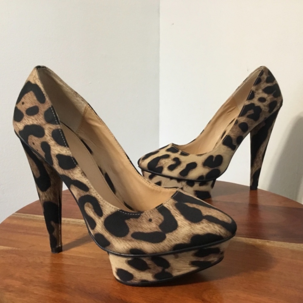 Colin Stuart Leopard Print Heels Size 7.5 297 - image 6